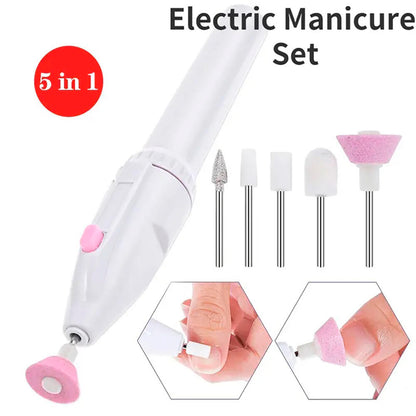 Set de Lima y Pulidora de Uñas Eléctrica Profesional 5 en 1